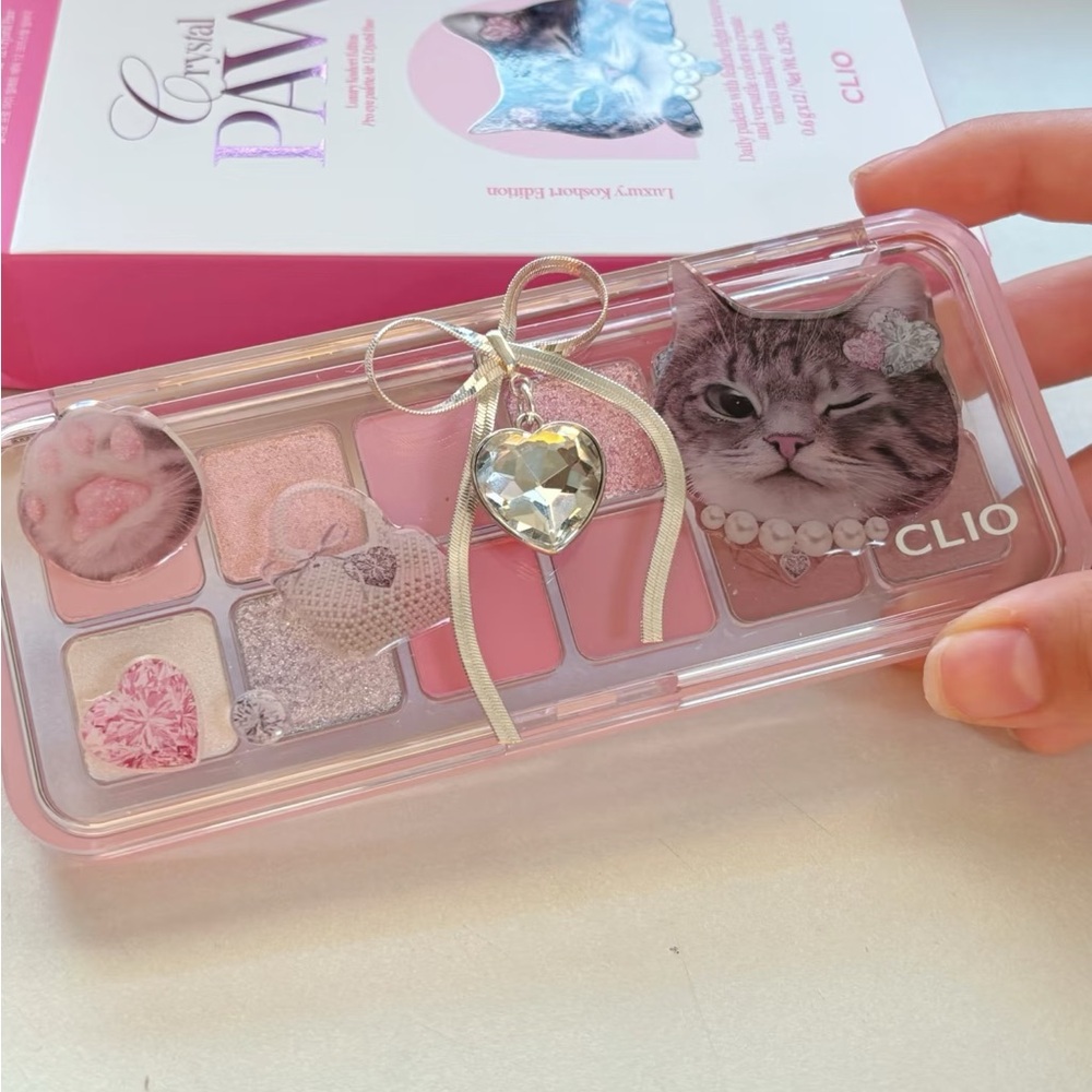 Clio Pink and Neutral Cat-Themed Eyeshadow Palette